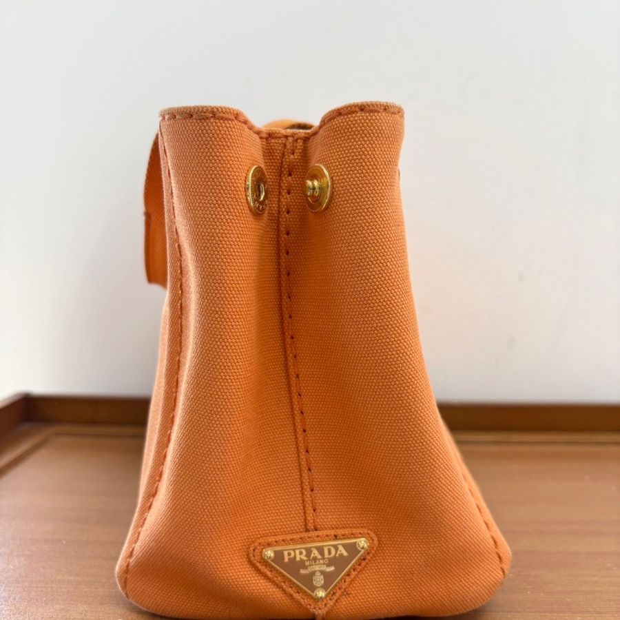 Prada 沙灘包橙色手提包 29*18.5 98新配件塵袋-3