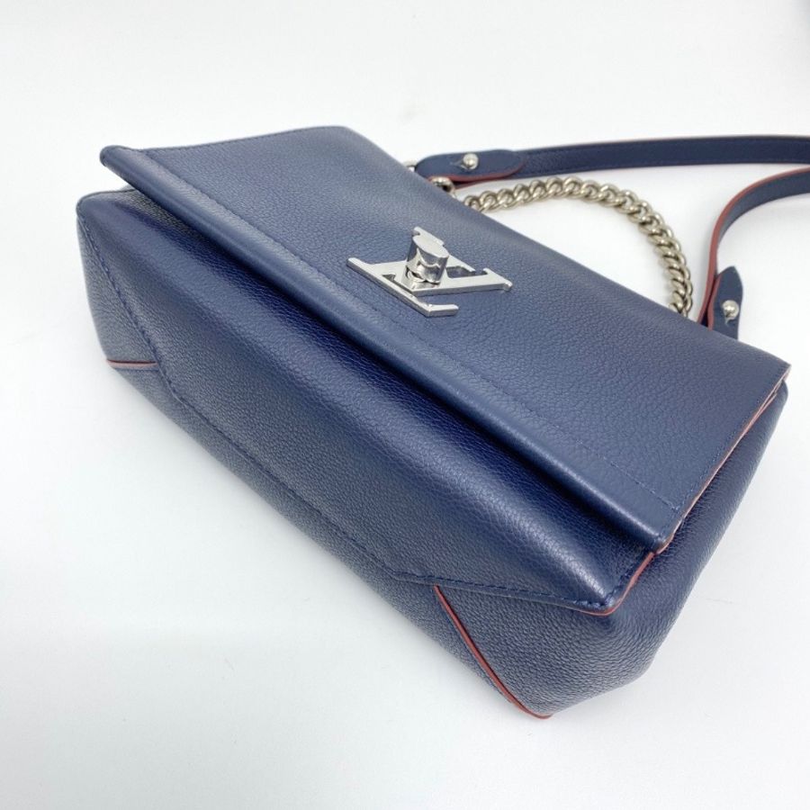 LV Lock me拼色銀扣手提肩背斜背包22*15*7 98新配件塵袋-3