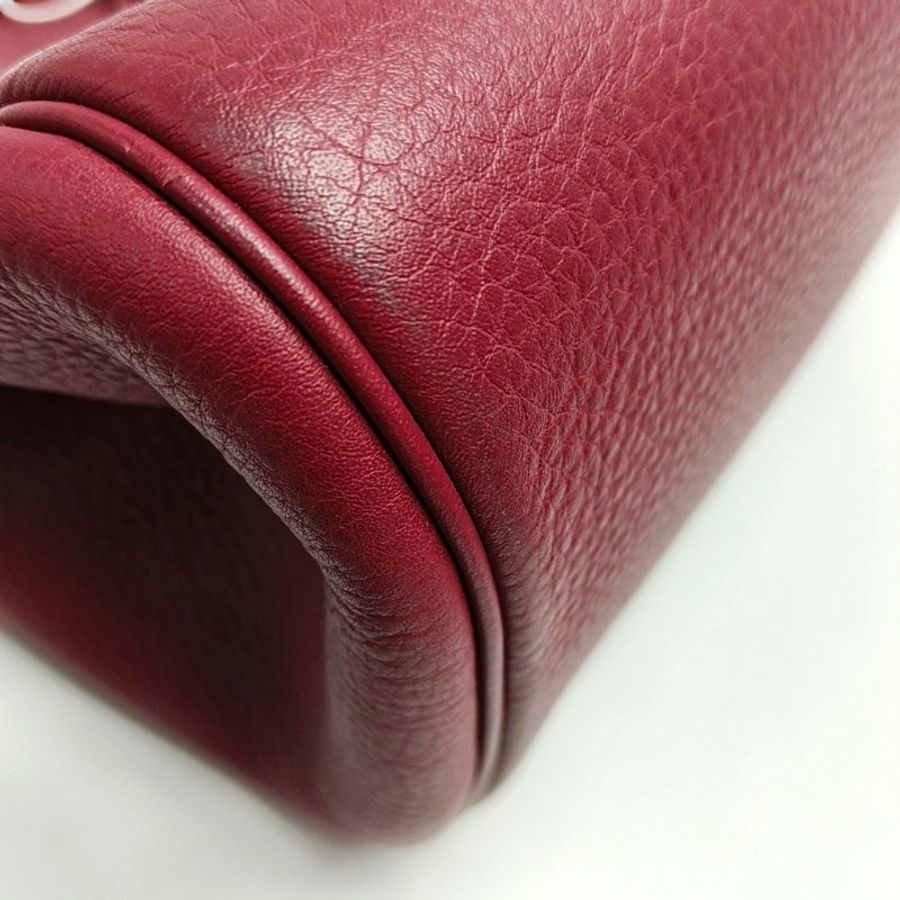 HERMES Atlas 42寶石紅色Clemence牛皮手提包銀色五金O刻-9