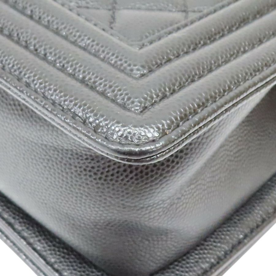 黑色 牛皮 菱格紋 BOY 20 鍊帶 肩背包 金扣【CHANEL 香奈兒】 A67085-12