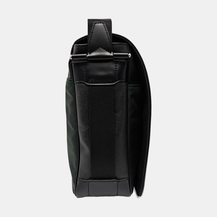 LOUIS VUITTON VIKTOR黑色牛皮斜挎包單肩包銀色五金-3