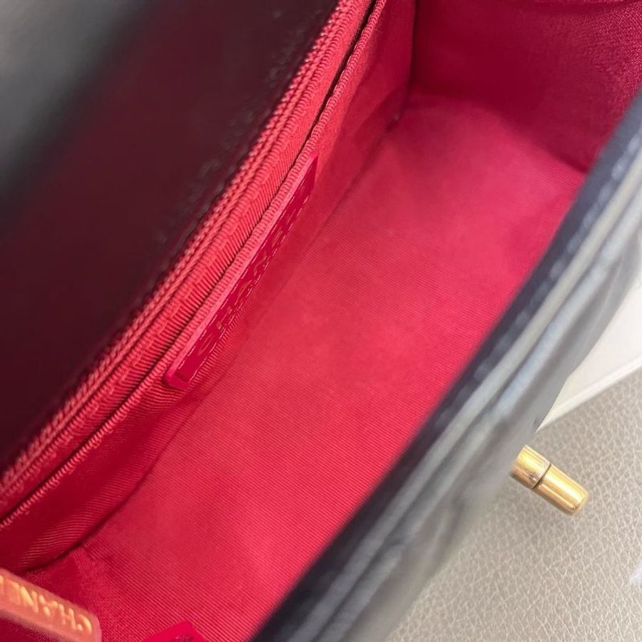 限定款 香奈兒CHANEL黑金荷葉邊方胖子菱格鏈條包-8