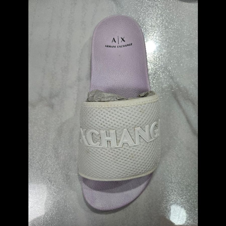 ⏰降價囉⏰ARMANI 精品白色潮拖-4
