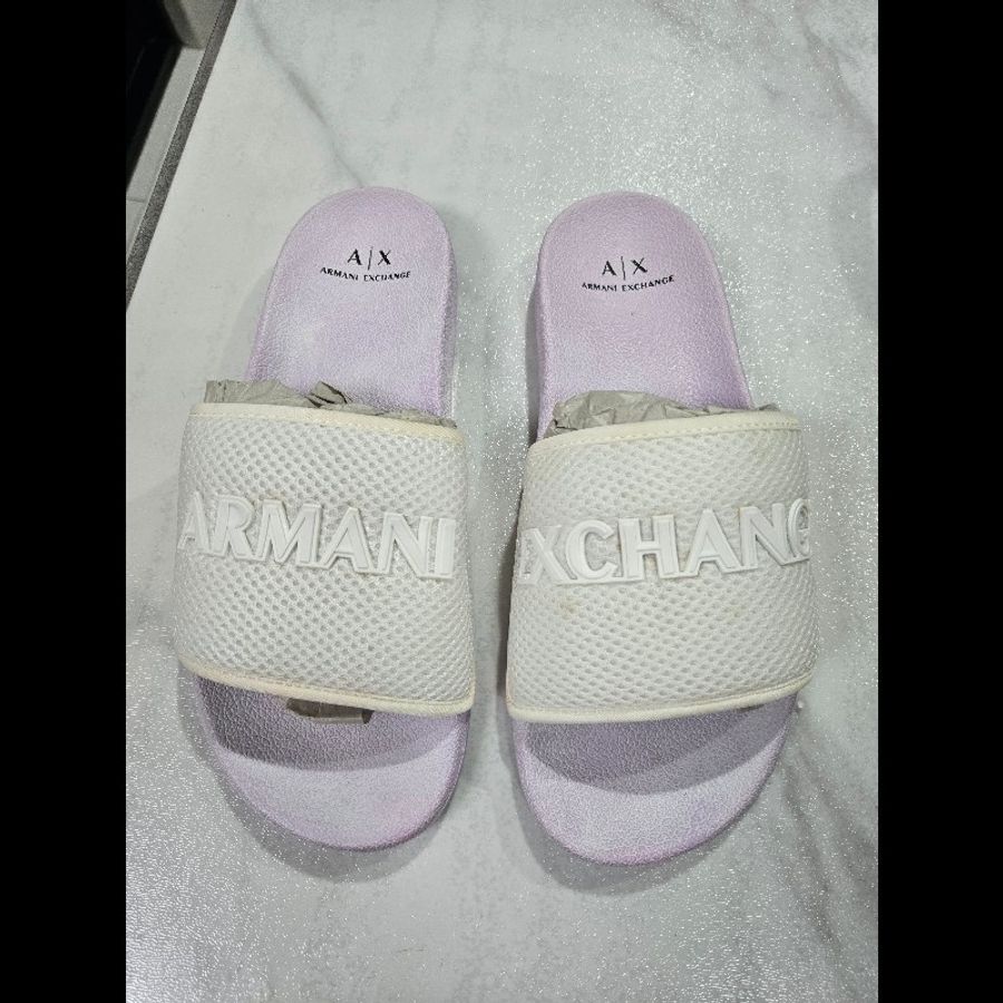 ⏰降價囉⏰ARMANI 精品白色潮拖-7