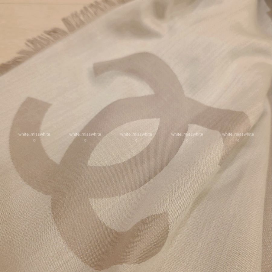 [二手9成新］💫Chanel 奶茶雙色圍巾-2