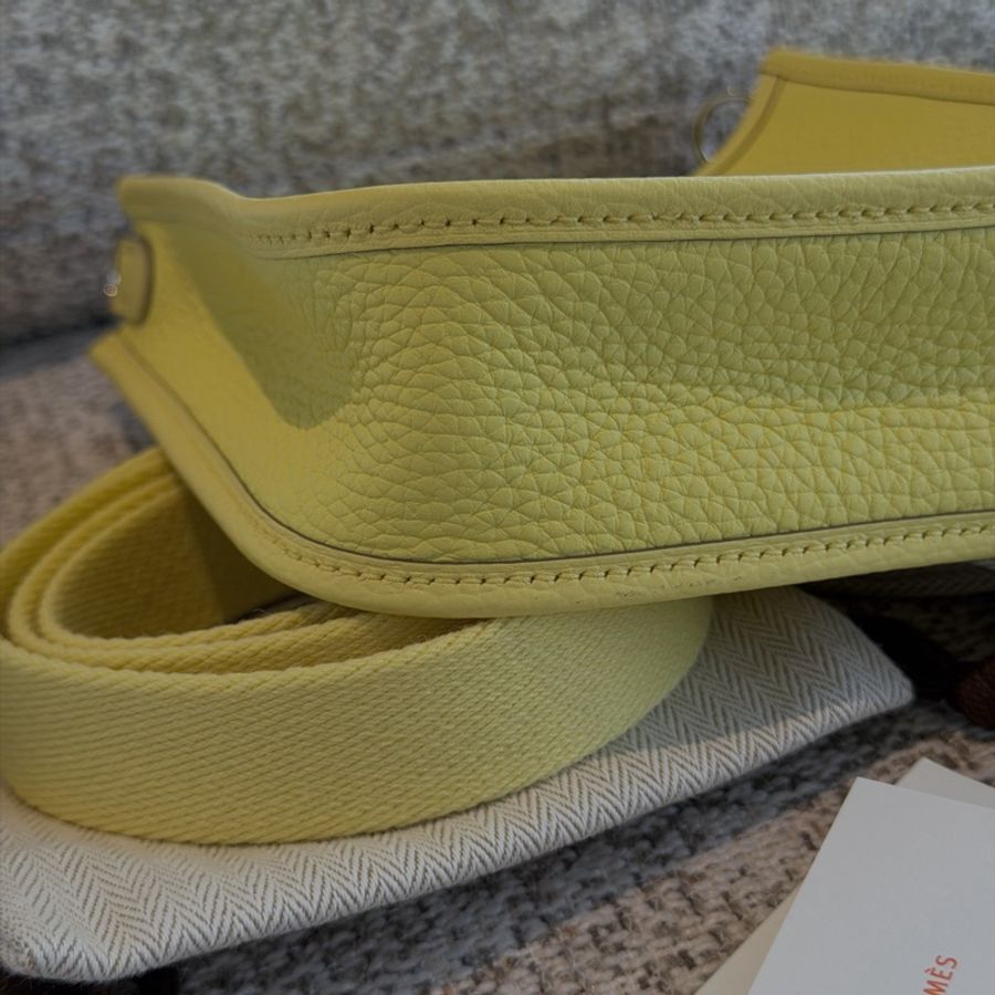 (未使用品) Hermes Evelyn 16 mini 小雞黃-9