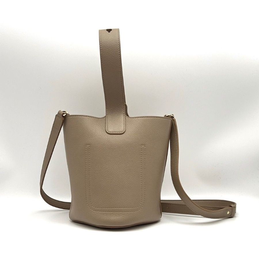 LOEWE Pebble Bucket灰色手提斜背水桶包16*16*19.5 9新 配件塵袋-2