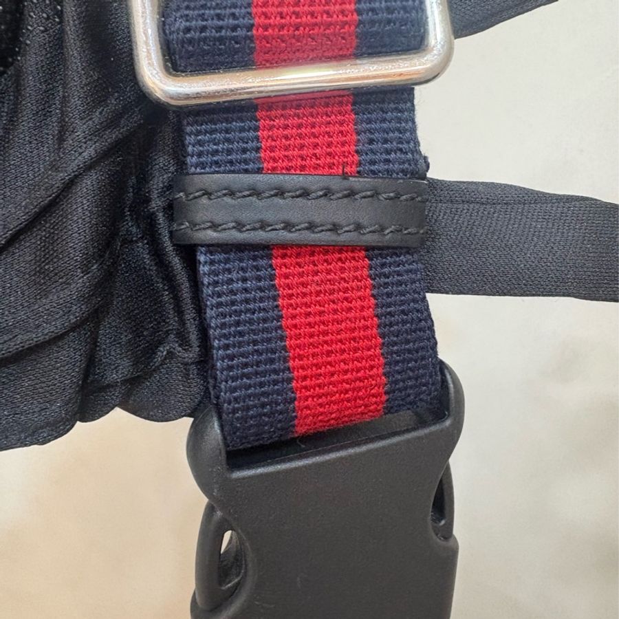 GUCCI Supreme帆布腰包 藍紅藍-8