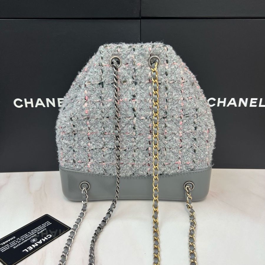 Chanel毛呢編織流浪雙肩包-1