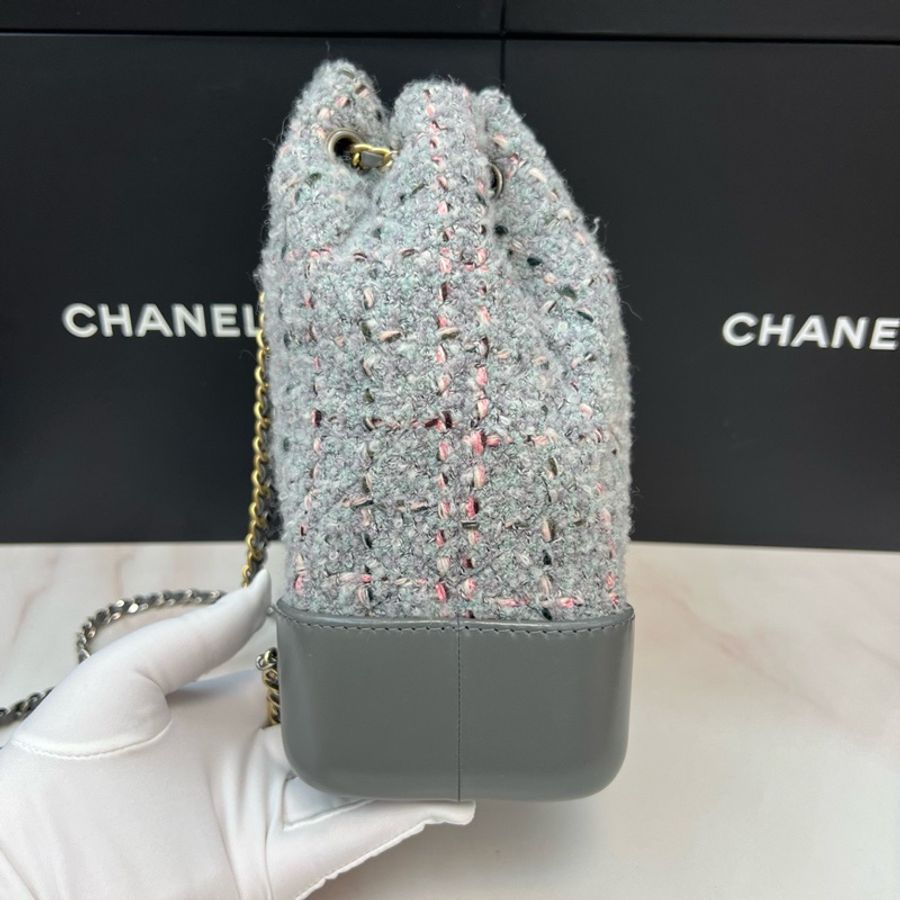 Chanel毛呢編織流浪雙肩包-3