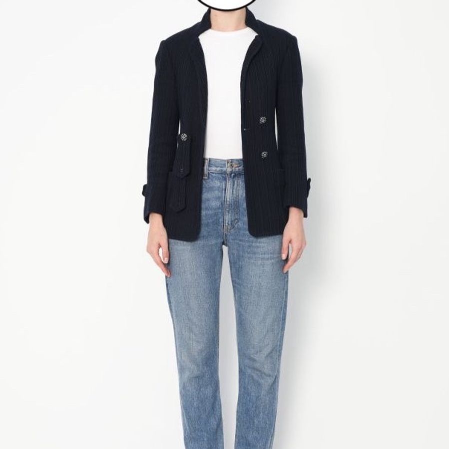 CHANEL 香奈兒 深藍 短大衣 大衣 西外 西裝外套 夾克 外套-4