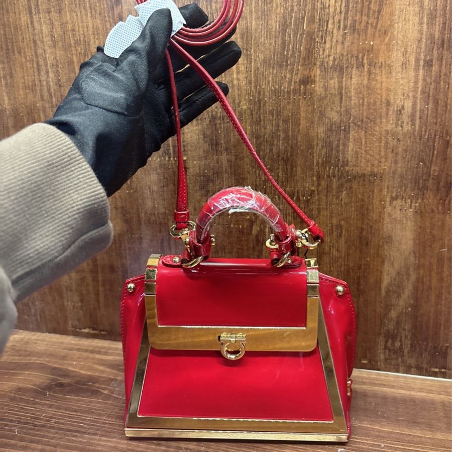 Salvatore Ferragamo 紅色手提包-0