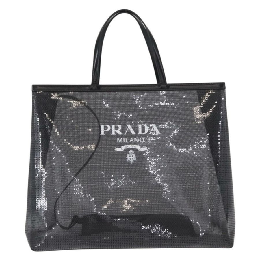 【日本直送】PRADA 亮片黑色手提包 正品 161690-1