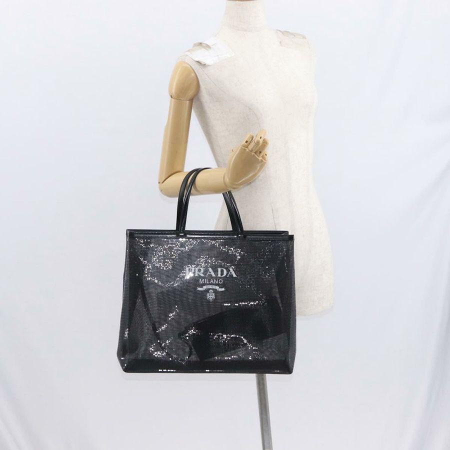 【日本直送】PRADA 亮片黑色手提包 正品 161690-21