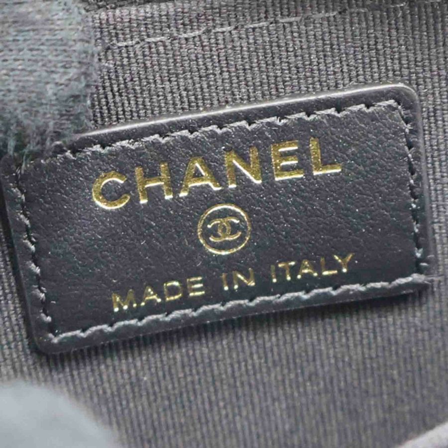 黑色 菱格紋 牛皮 BOY 拉鍊 零錢包【CHANEL 香奈兒】-5
