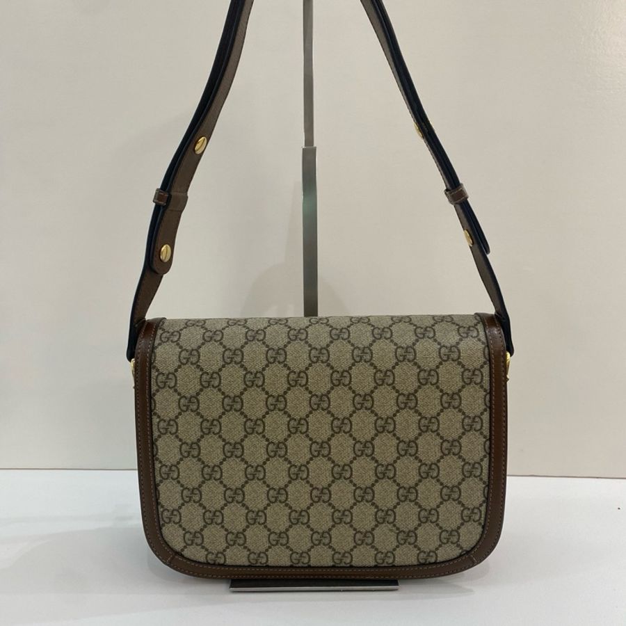 Gucci古馳1955老花棕色馬鞍包中號 尺寸25*18*8,有塵袋-2