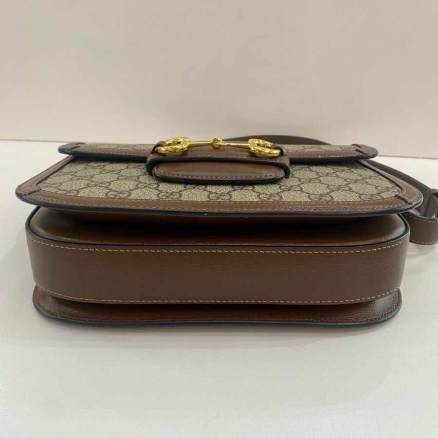 Gucci古馳1955老花棕色馬鞍包中號 尺寸25*18*8,有塵袋-4
