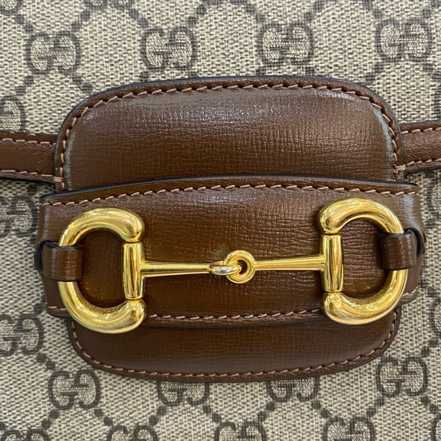 Gucci古馳1955老花棕色馬鞍包中號 尺寸25*18*8,有塵袋-5