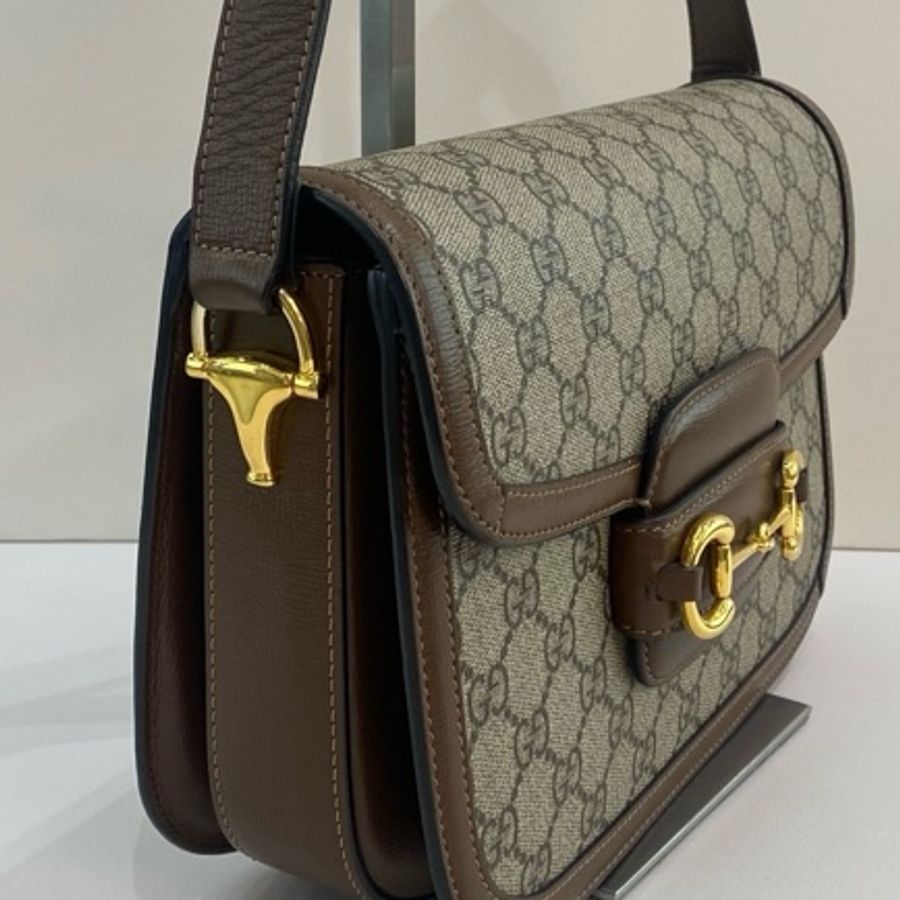Gucci古馳1955老花棕色馬鞍包中號 尺寸25*18*8,有塵袋-8