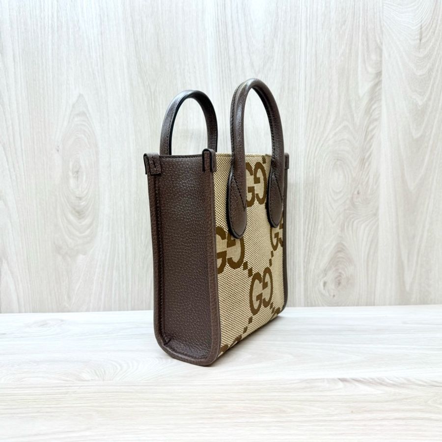 GUCCI棕色拼大雙G帆布mini琴譜包699406-3