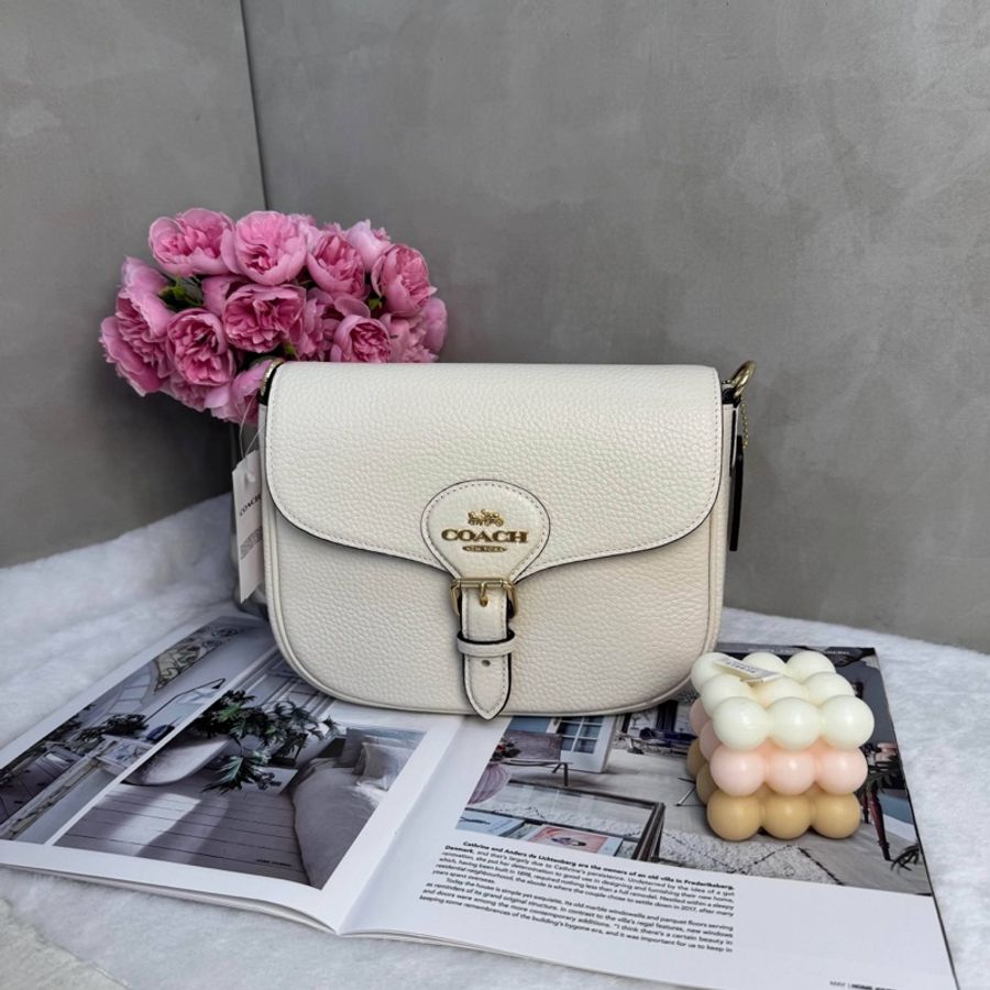 【赫蒂國際精品】 Coach 蔻馳 Amelia 全新米白馬鞍包 vintage-0
