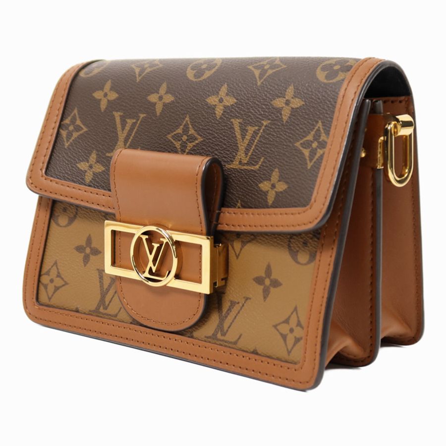 LOUIS VUITTON Monogram Reverse Mini Dauphine金扣肩背袋-2