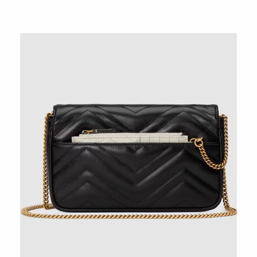 Gucci 女士 GG Marmont系列迷你鏈條WOC均碼碼常規、21cm*5cm*12cm-3