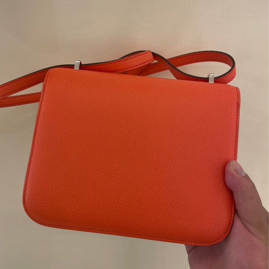 HERMES 橘紅琺瑯釦康康19 超級美-14