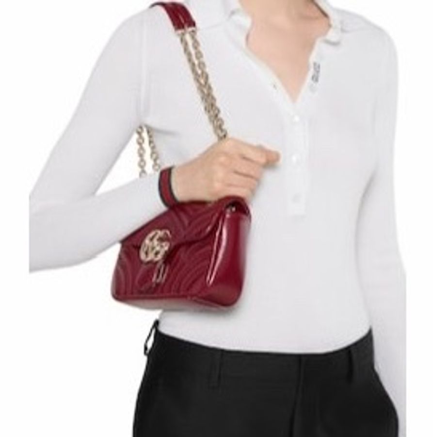 Gucci 女士 GG Marmont 小號單肩包均碼碼小號、22cm*6cm*12.44cm-6
