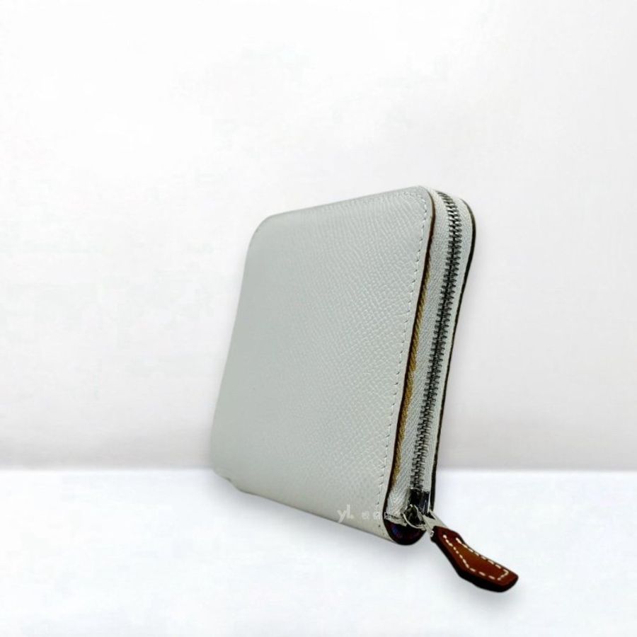 S5256-HERMES 80珍珠灰桃紅絲巾短夾-2