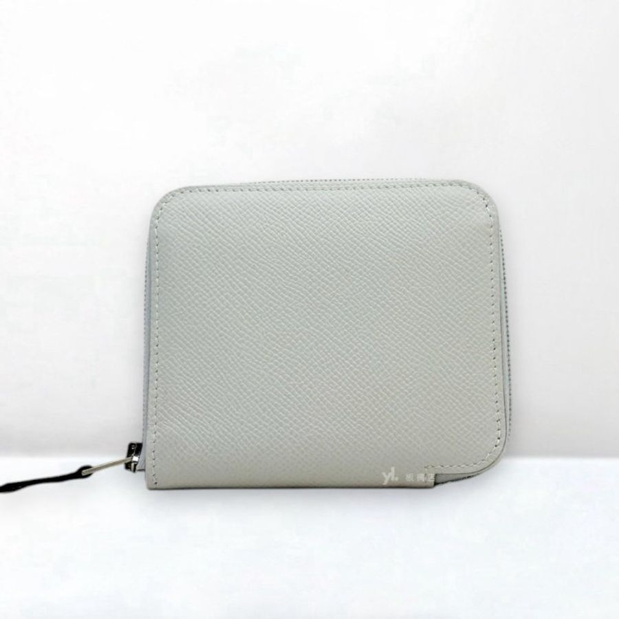 S5256-HERMES 80珍珠灰桃紅絲巾短夾-4