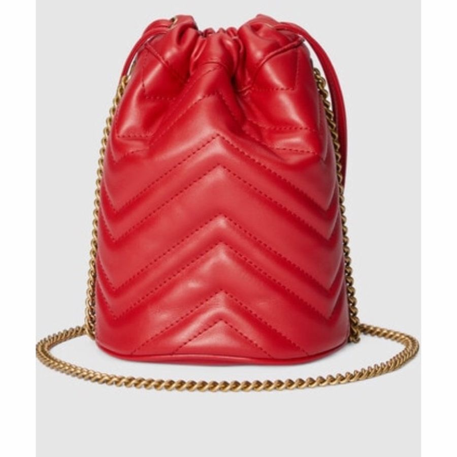 Gucci 女士 GG Marmont 絎縫迷你水桶包均碼碼MINI、13cm*13cm*17cm-3