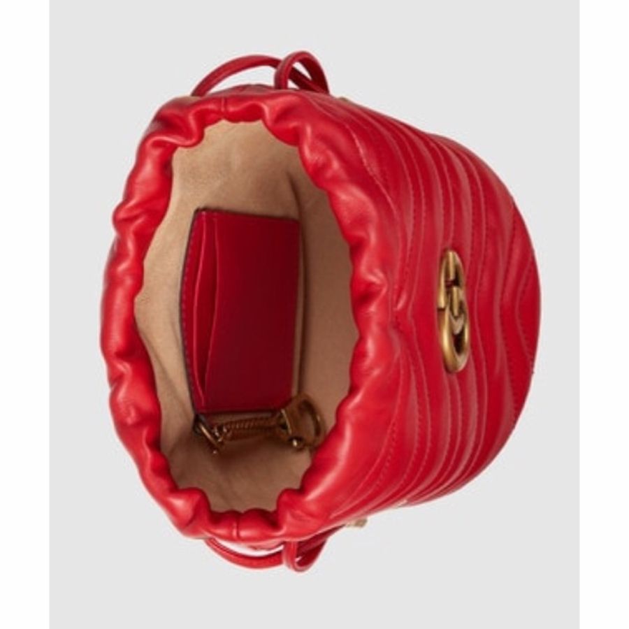 Gucci 女士 GG Marmont 絎縫迷你水桶包均碼碼MINI、13cm*13cm*17cm-5