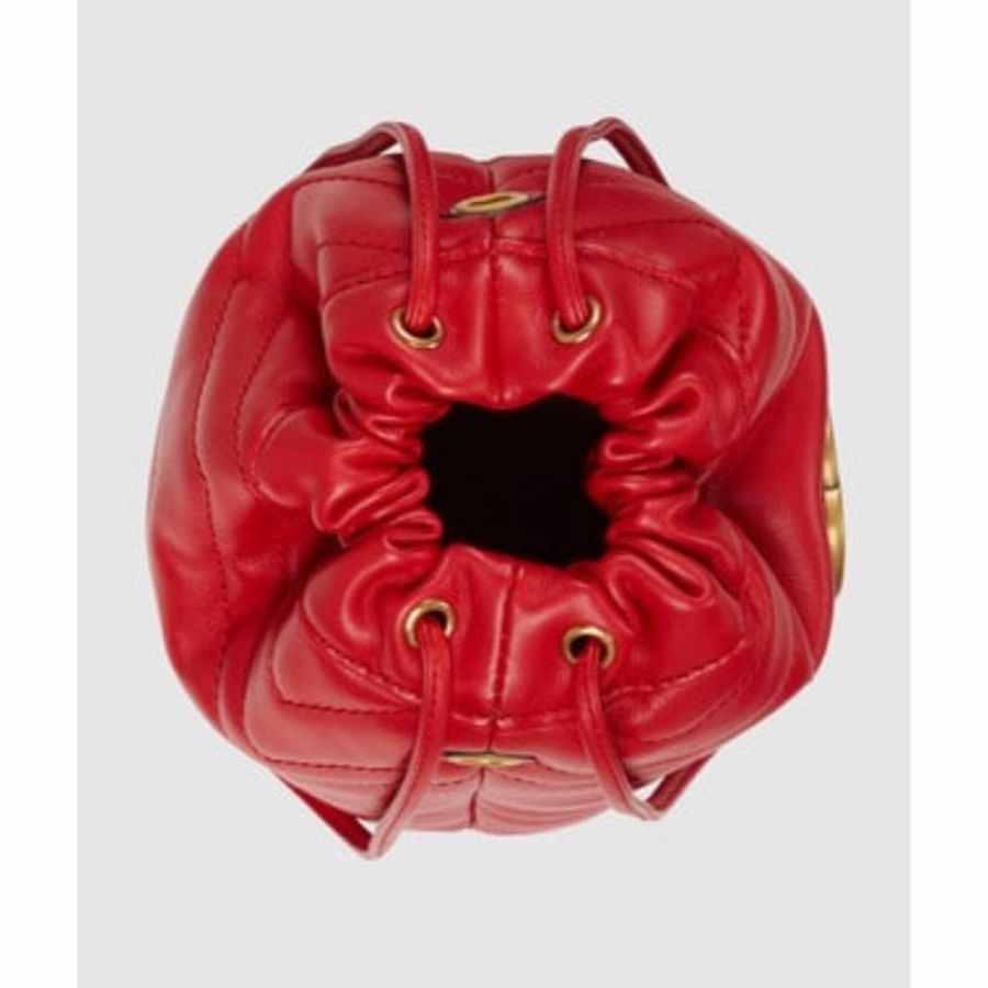 Gucci 女士 GG Marmont 絎縫迷你水桶包均碼碼MINI、13cm*13cm*17cm-6