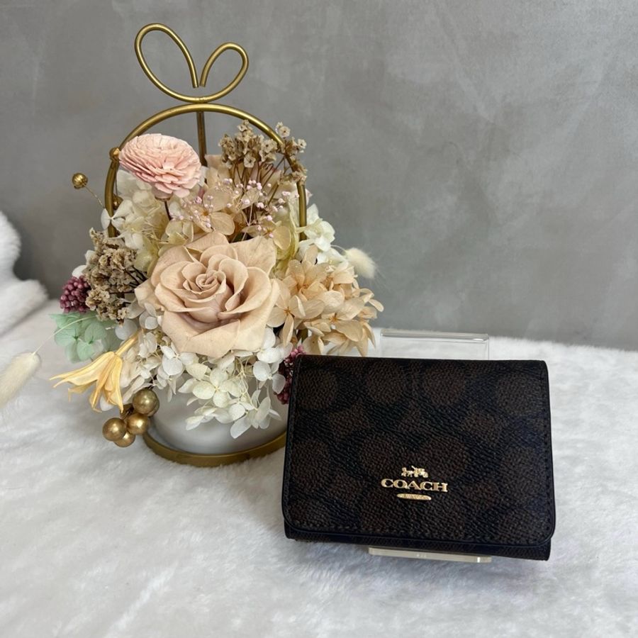 【赫蒂國際精品】 Coach 蔻馳 黑色老花三折短夾 vintage-0