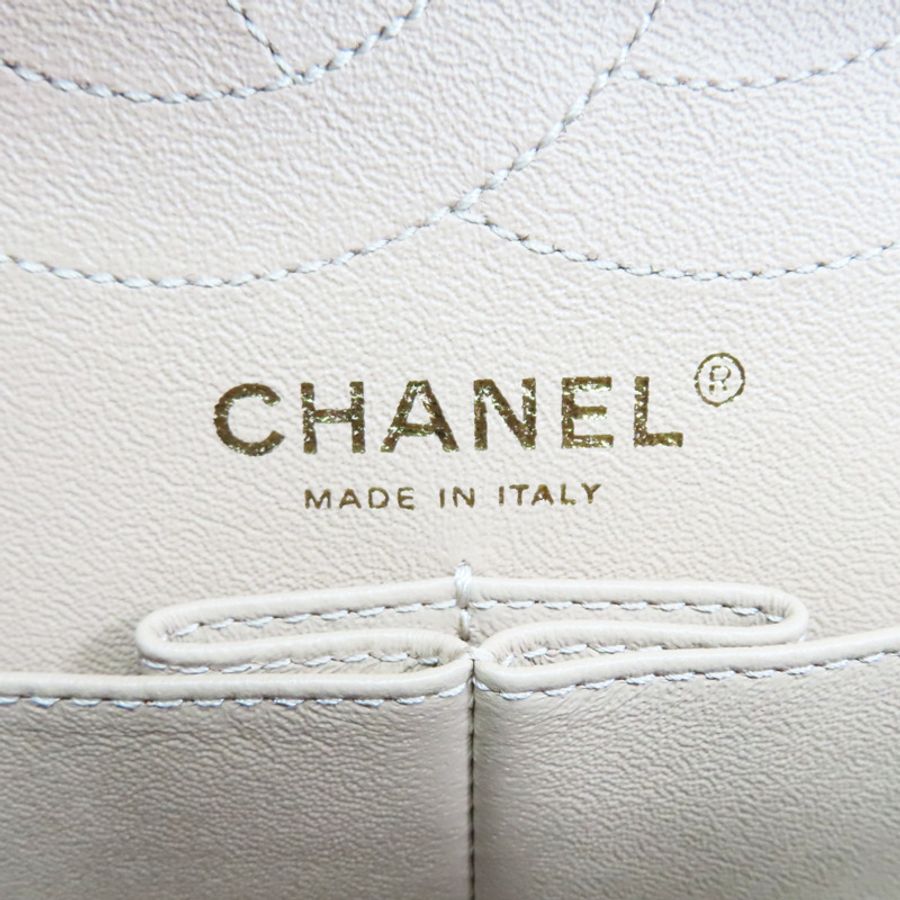 膚色 牛皮 2.55 口蓋包 金釦【CHANEL 香奈兒】 A37587-5