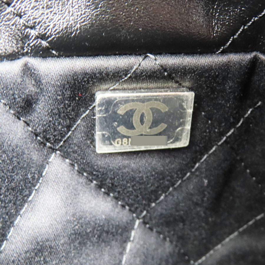 黑色皮革22肩背銀扣【CHANEL 香奈兒】 AS3260-9