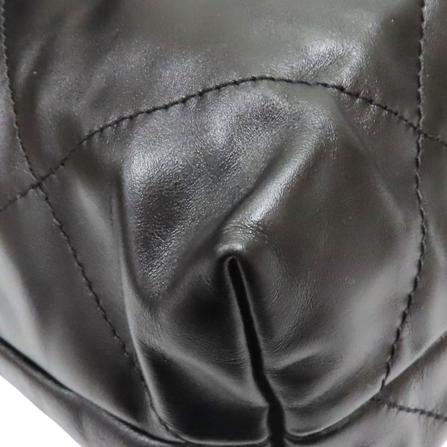 黑色皮革22肩背銀扣【CHANEL 香奈兒】 AS3260-13