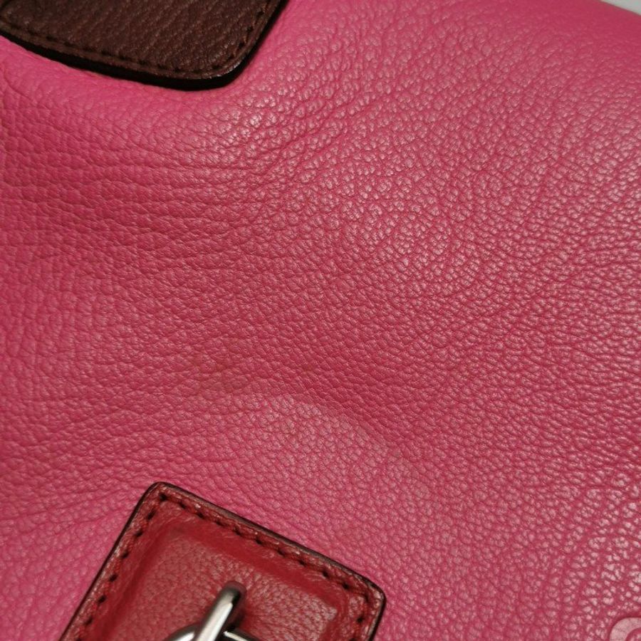 Loewe Amazona羊皮拼色logo標誌加固邊角手提包-17