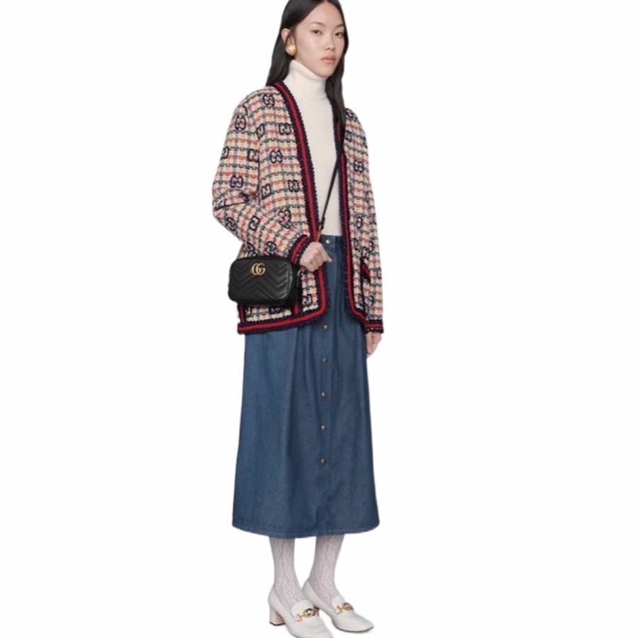 Gucci 女士 GG Marmont系列絎縫單肩包均碼碼MINI、18cm*6cm*12cm-7