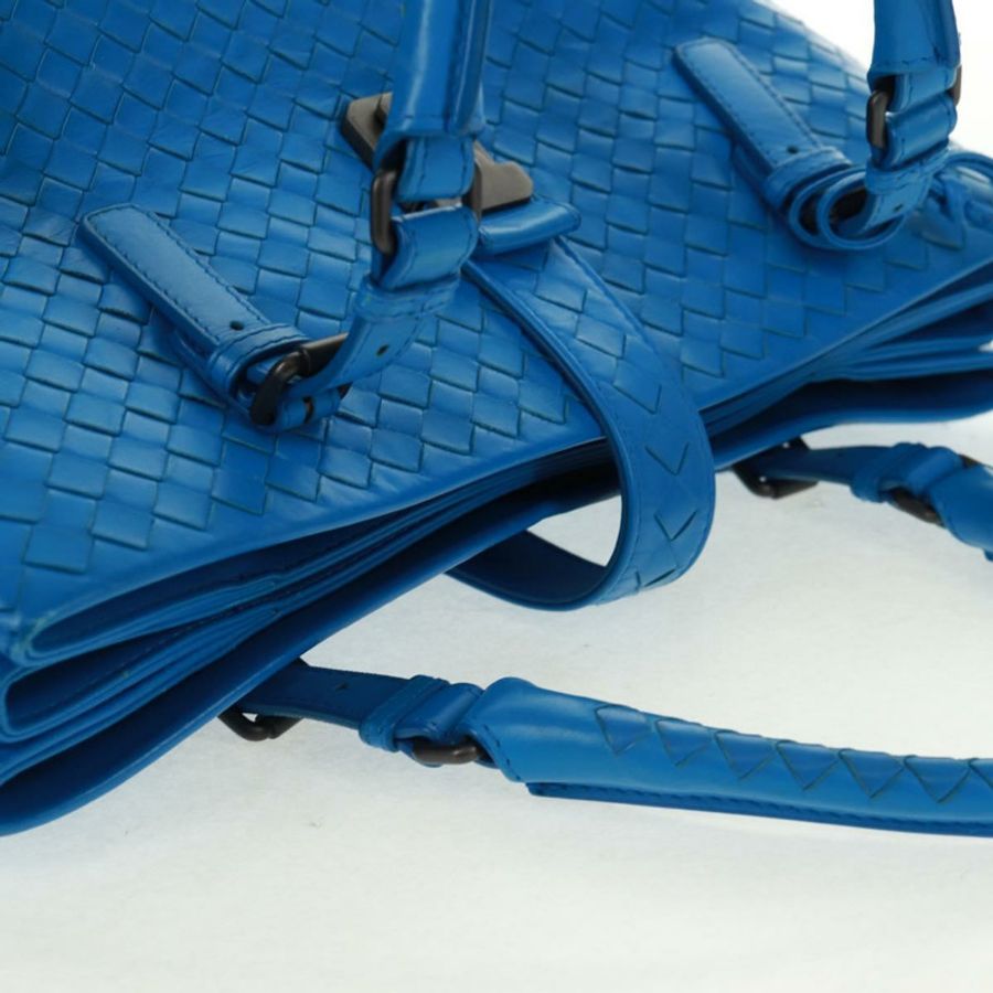 【日本直送】BOTTEGA VENETA INTRECCIATO 羅馬系列手提包,藍色皮革,貨號 171265,正品編號 161672V-5