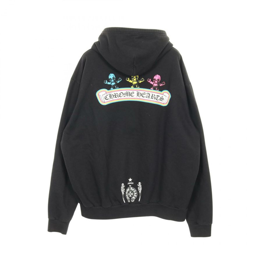 CHROME HEARTS FOTI 連帽衫,純棉材質,黑色多色,L 碼,二手男款-1