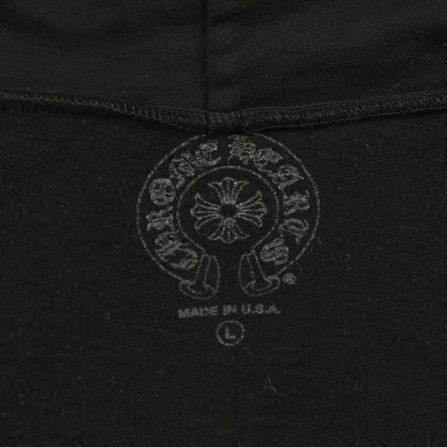 CHROME HEARTS FOTI 連帽衫,純棉材質,黑色/紅色,#L,二手男款-2