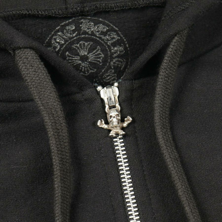 CHROME HEARTS FOTI 連帽衫,純棉材質,黑色/紅色,#L,二手男款-8