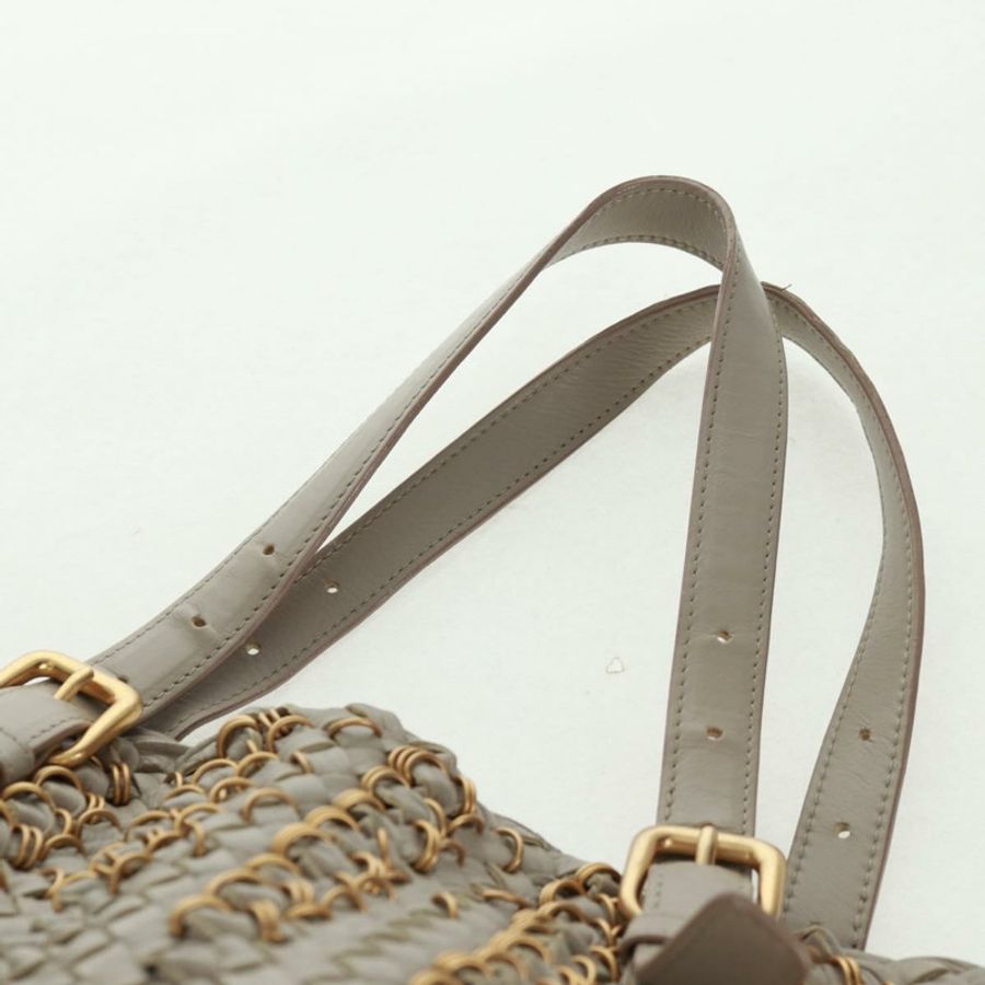 【日本直送】BOTTEGA VENETA INTRECCIATO 手袋皮革灰金色正品 am10529V-7