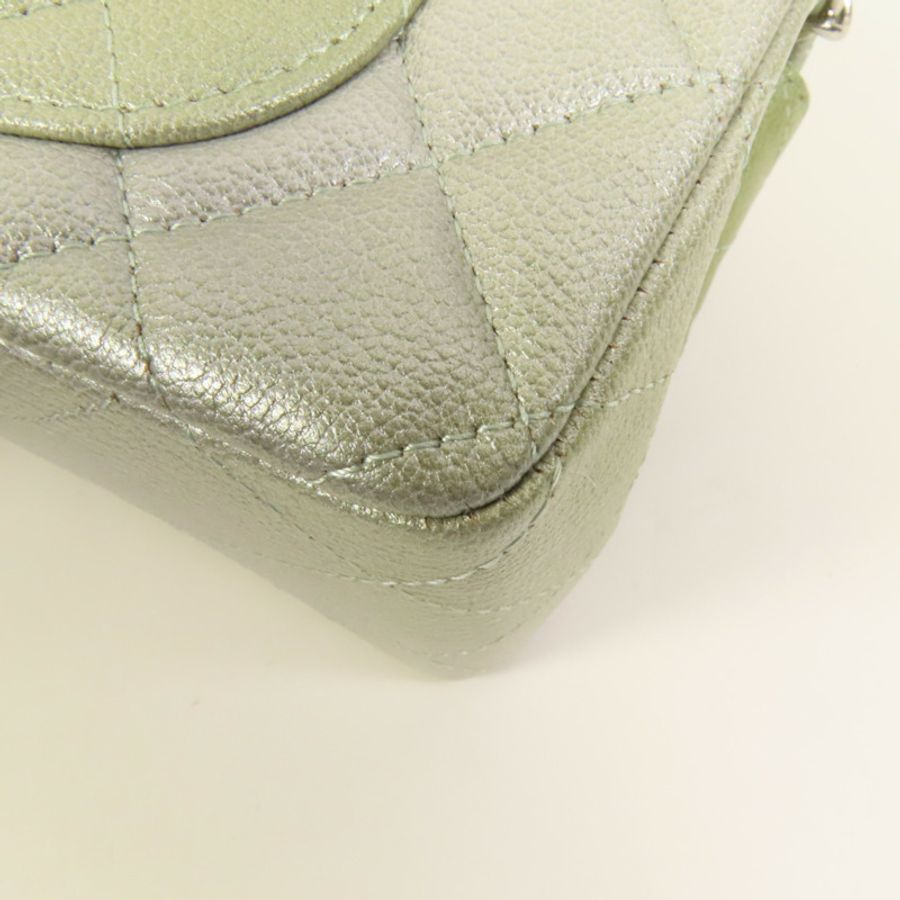CHANEL 牛皮皮革Classic 20銀扣鏈帶肩背袋-13