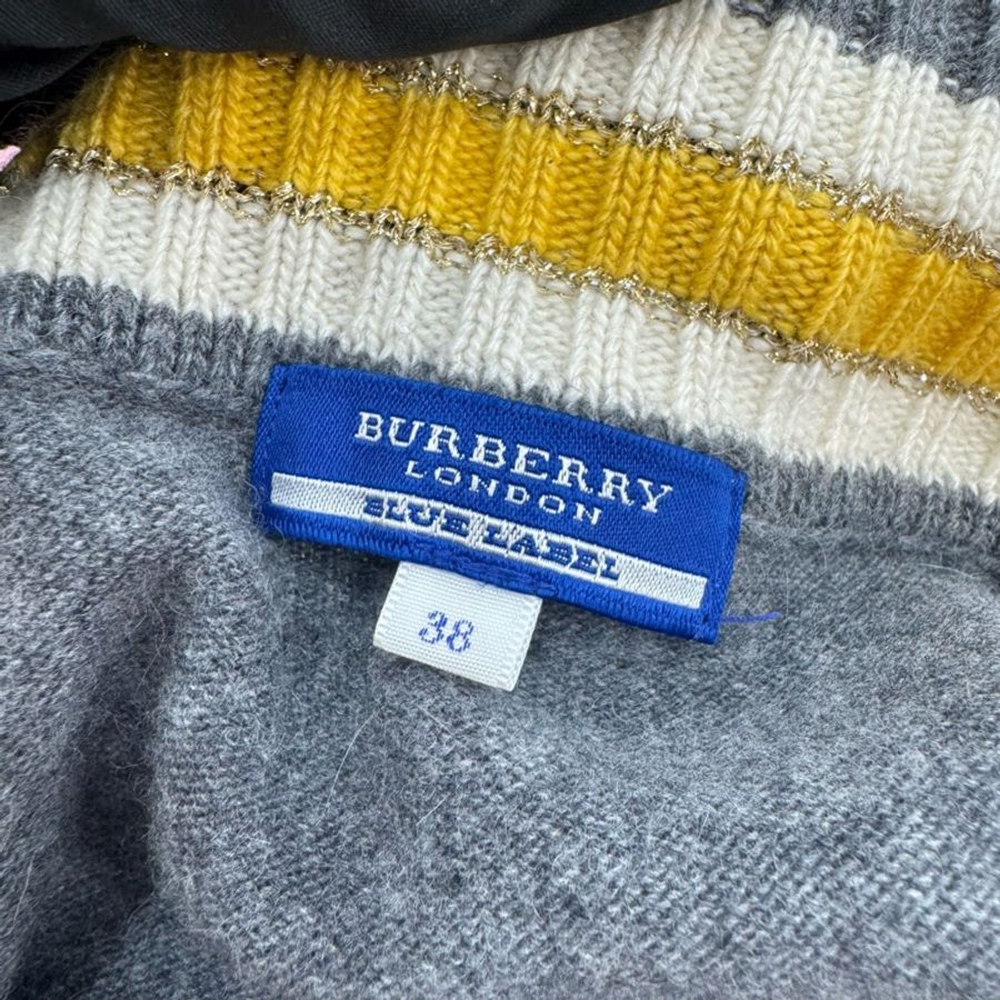 Burberry 學院風V領針織衫 vintage 秋冬-12