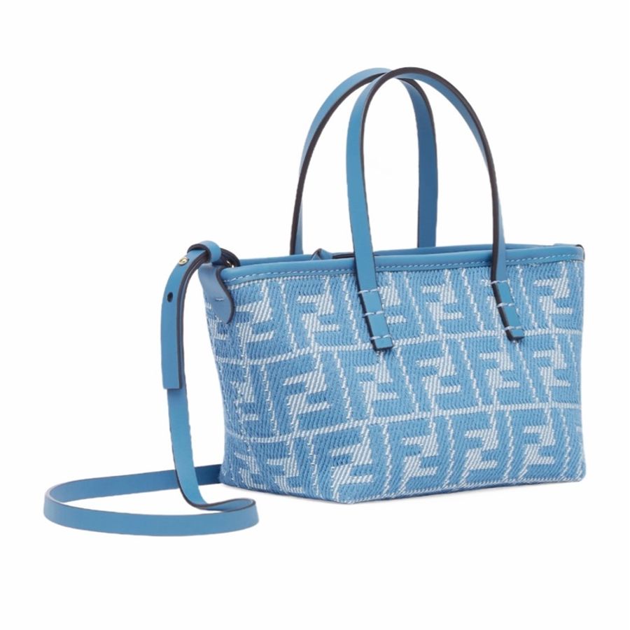 Fendi 女士 牛仔效果 FF 提花迷你包均碼碼MINI、15.5cm*11cm*13cm-1