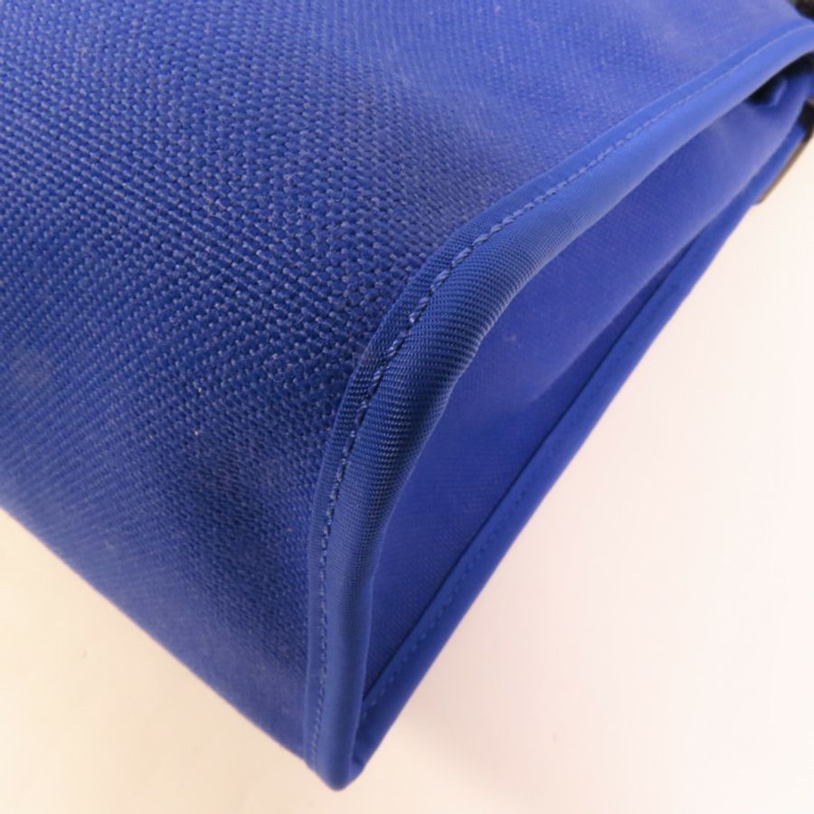 HERMES 帆布Herbag PM銀扣手挽肩背兩用袋Blue Electrique-12