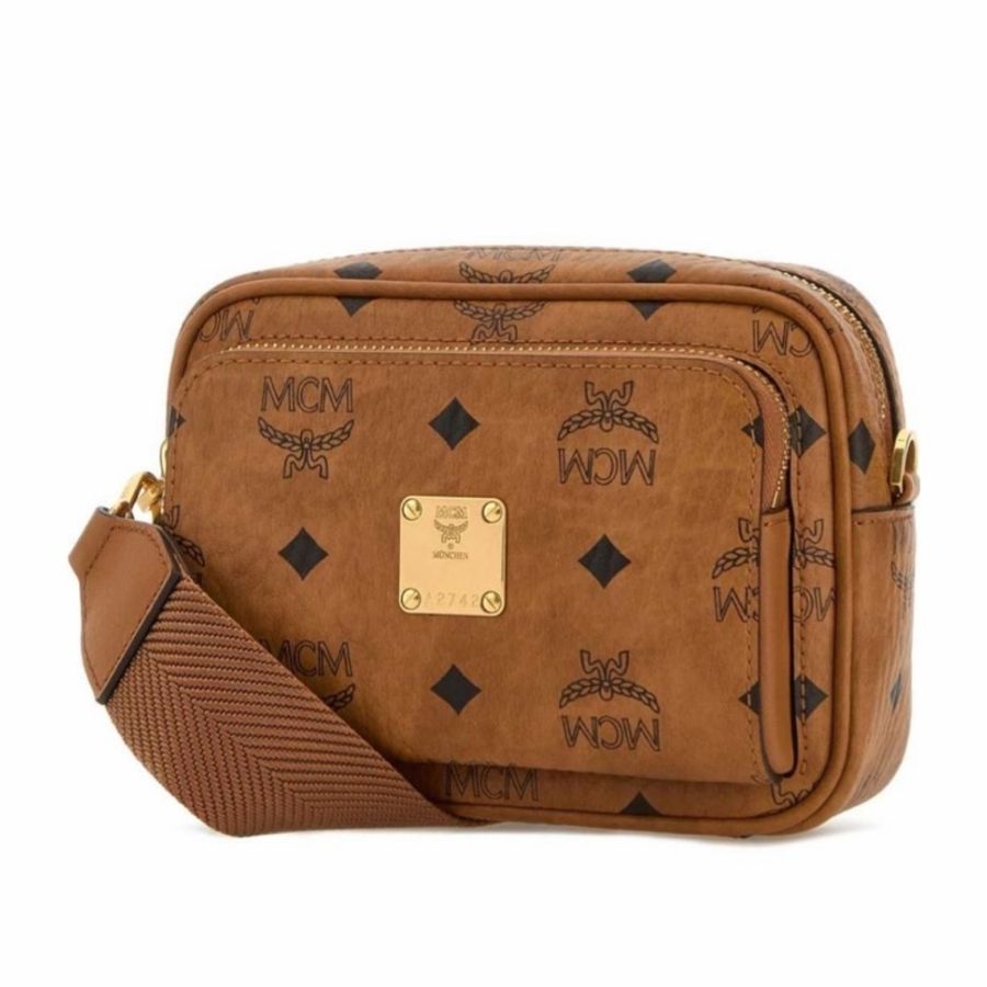 MCM 女士 Aren 印花拉鍊斜挎包均碼碼19cm*8cm*12cm-1